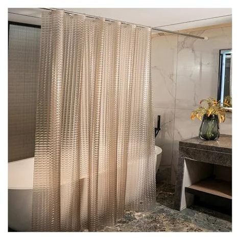 ZFIHAV Transparenter Duschvorhang PEVA Klarer Duschvorhang mit Haken Klarer Badewannenvorhang Transparenter Badezimmer-Duschvorhang(Orange C,1pc W180xH200cm)