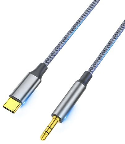 elzle USB C auf Aux Kabel 1.2M,USB Typ C auf Klinke Kabel 3.5mm Audio Aux | HiFi USB-C auf Klinke Kabel,Typ-C Audio Klinkenkabel,mit Samsung Galaxy S21,S20,Ultra Note 20,iPad Pro,Huawei,Car Stereos usw