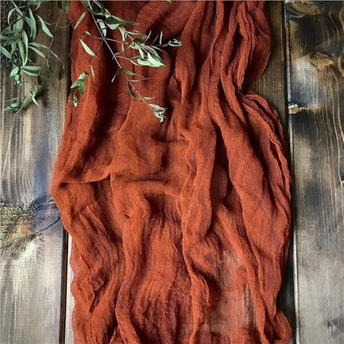 40 x 275 cm Gaze-Tischläufer, halbtransparenter Käsetuch-Tisch for Eindecken von ESS-, Party-, Weihnachts- und Bankettbögen, Kuchendekoration(Rust)