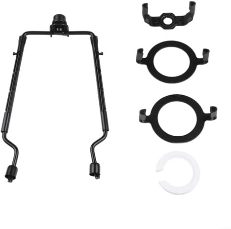 Support d'abat-jour pour harpe de 20,3 cm, hauteur réglable, kit de réparation pour abat-jour E14 E26 E27 Base adaptateur (noir)