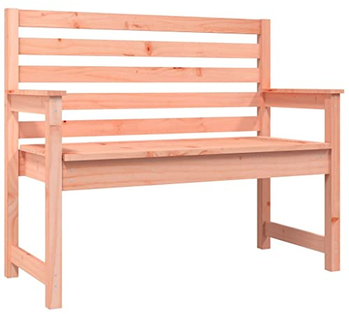 Mhdvray Gartenbank Douglasie 109x48x91,5 cm, unbehandelt, Lattenrost-Sitz mit Rückenlehne, Balkon Terrasse, platzsparend