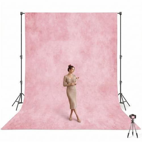 LOMUG Fotohintergrund 8x10 Fuß/2,5x3 m Faltbare Fotografie Hintergrund Abstraktes Rosa Textur Foto Hintergrund Hochzeit Fotoshooting Stoff Vintage Porträtfotografie Produktfotografie (Nur Hintergrund)