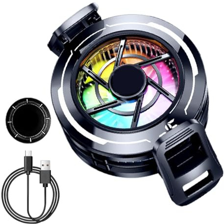 Magnetic Phone Cooler - Tablet Cooling With RGB Light | Virtually Phone Cooler Fan For Women Men Gamers Live Streamers Content Creators Tech Lovers Home Office Apartment Travel Daily Commute
