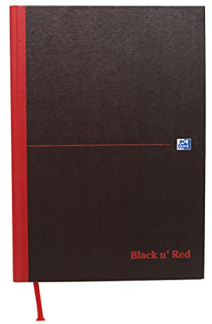 Oxford Black n Red Book Casebound Recycled 90gsm 192 Pages A5 Ref C67025 [Pack of 5]