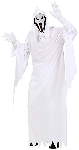 W WIDMANN MILANO Party Fashion - Costume fantasma, spirito, mietitore, costume di carnevale, Halloween | Set da 2 pezzi con tunica e maschera in stile fantasma e mietitore per Halloween, Carnevale e feste a tema