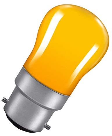 Crompton Lamps 15W Pygmy BC-B22d Dimmable Amber 25lm BC Bayonet B22 Incandescent Sign Coloured Outdoor External Festoon Light Bulb