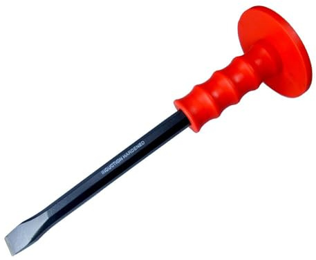 Blue Spot Tools 25098 12 x 5/8-Inch Heavy Duty Mason Chisel with Guard - Red