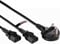 rhinocables IEC C13 Splitter Power Cable – Kettle Lead with UK Plug to Dual C13 Connectors | 3 Pin Mains Cord for PC, Monitor, TV, PS4 & Laptop | Black 2 Metre Power Lead (Pack of 1)