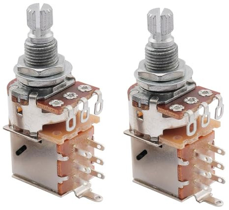 Musiclily Metrische A500K Push Pull Potentionmeter Audio Taper Poti für E-Gitarre Bass(2 Stück)
