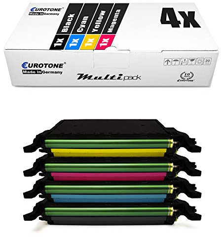 Eurotone 4X Premium Toner kompatibel für Samsung CLP-620 ND NDK + CLP-670 N ND NDK NK + CLX 6220 6250 FX Schwarz Cyan Magenta Yellow Premium Alternative