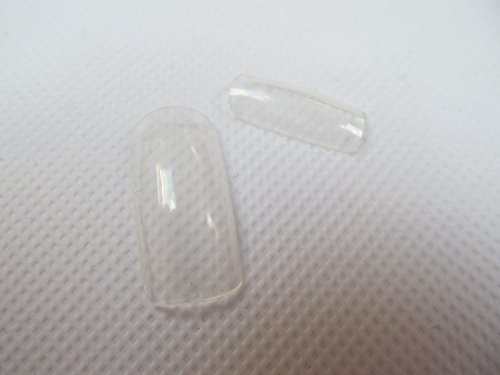 100 x False medium length Full Coverage or French half tips false nails & glue, 10 different sizes (10 of each size) posted from London by Fat-Catz-copy-catz (clear full nails)