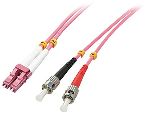Lindy 46354 Duplex Fiber Optic Cable, OM4 LC/LC 10 m Pink