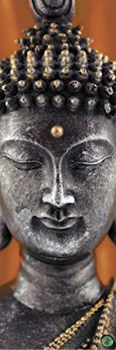 1art1 Buddhismus Buddha Statue Orange Selbstklebende Fototapete Poster-Tapete 240x75 cm