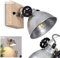 Wandlampe Svanfolk, Wandleuchte aus Metall und Holz in Silber/Braun, 1-flammig, mit verstellbarem Strahler, 1 x E14-Fassung, Retro/Vintage Design, ohne Leuchtmittel