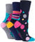 Gentle Grip - 6 Pairs of Cotton Rich Everday Ladies Non Elastic Socks (4-8 uk, 37-42 eur, GG189)