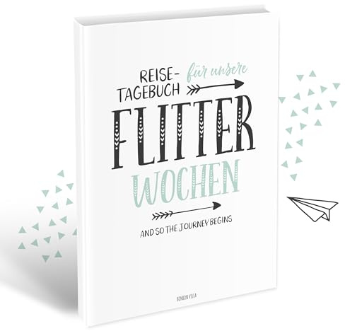 Reisetagebuch für die Flitterwochen, 108 Seiten, Hochzeitsgeschenk für Braut und Bräutigam, günstig, Reise, Tagebuch