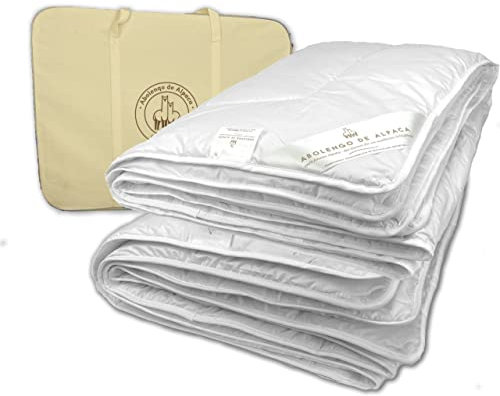 Abolengo de Alpaca Alpaka Bettdecke 4 Jahreszeiten, Premium Line, Füllung aus 100% Baby Alpaka (220x240cm) 2 Decken zum zusammenknüpfen 1x Sommer und 1x Gzj, Bezugsstoff: 200er Baumwollbatist