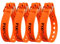 Fixplus-Strap 4er-Pack - Zurrgurt zum Sichern, Befestigen, Bündeln und Festzurren, aus Spezialkunststoff mit Aluminiumschnalle, 35cm x 2,4cm (orange)