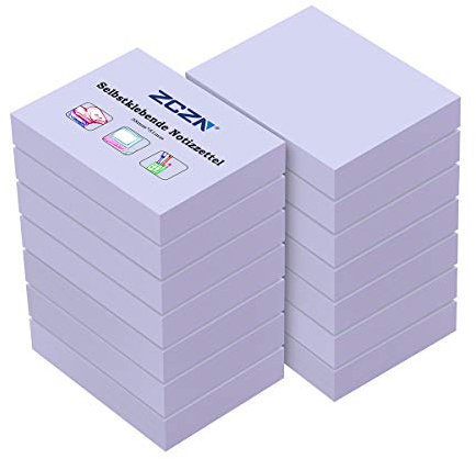 ZCZN 14 Blöcke Haftnotizen hellviolett, kleine Klebezettel 51 x 38 mm, Sticky Notes 100 Blatt pro Block für Schule, Zuhause, Büro