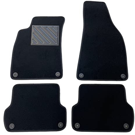 Fußmatten für Seat Exeo 2008-2013, passgenau, rutschfest, Absatzschoner aus verstärktem Gummi, Befestigungsknöpfe