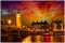 Wallario Glasbild London - Big Ben in strahlenden Farben - 60 x 90 cm Wandbilder Glas in Premium-Qualität: Brillante Farben, freischwebende Optik