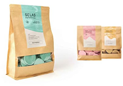 Enthaarungswachs 1Kg SELAS. Zur Auswahl stehen Natur, Hagebutte oder Aloe Vera. Hergestellt aus natürlichen und nachhaltigen Produkten. (Aloe Vera). Brazilian waxing wachs, hartwachs discs.