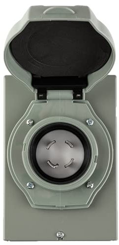 Halotronics Scatola di ingresso del generatore di corrente a 4 poli per interni/esterni 30 Amp L14-30, 125 V/250 V - Design a artiglio illuminato - Modello 2021