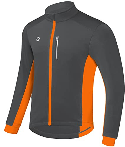 Przewalski Fahrradjacke Herren Winter Softshell Winddicht Reflektierend | Fleece-Innenfutter, wasserabweisend, atmungsaktiv, 2 Rückentaschen, Brusttasche, Softshell Windbreaker, Rad Laufen