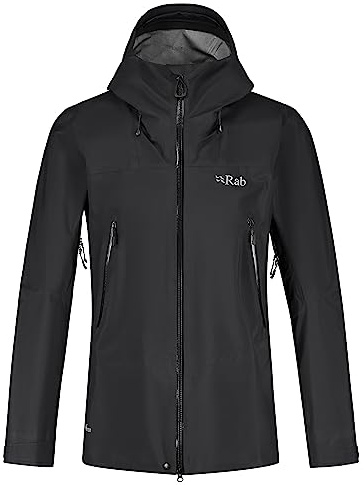 Rab Men's Kangri GTX Waterproof Breathable Gore-tex Jacket for Hiking, Trekking, & Mountaineering - Black - Large