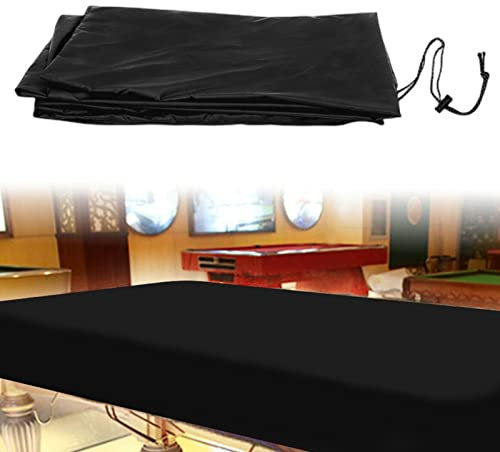 Fiacvrs Billardtischdecke, langlebig, Oxford-Billard-Stoff, mit abwaschbarer Abdeckung für Billardtisch, Maße: 285 x 158 x 20 cm, Schwarz