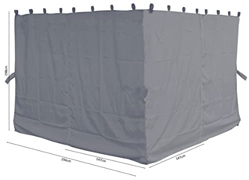 QUICK STAR 4 Seitenteile zu Flachdachpergola Firenze Grau