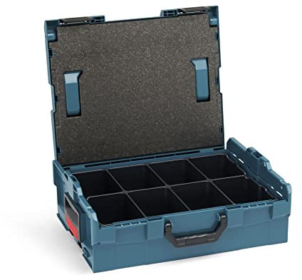 Bosch Sortimo L-Boxx 136 professional Blau mit Einsatz 8-fach • LBoxx 136 Koffersystem für optimale Lagerung von Werkzeugen • Sicherer Transport & Schutz dank L-Boxx System