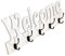 Vintage Line Garderobe Welcome Landhaus Stil 5 Kleiderhaken Holz Look