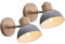 iDEGU 2 Stücke Wandleuchten Moderne Innen Wandlampe aus Holz Metall Halbkreis Lampenschirm E27 Verstellbare Wandspot Vintage Lampe für Schlafzimmer Wohnzimmer (2 Lampen, Grau)