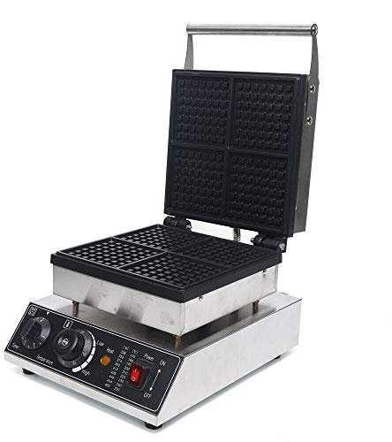 Machine en acier inoxydable pour gaufrier, gaufrier à bulles, gaufres carrées 1750W 4 pièces antiadhésives, machine à gaufres pour gaufrier pour la maison