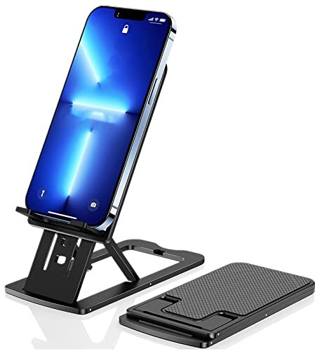 mciskin Ultradünner, tragbarer, Faltbarer Handy-Ständer, Verstellbarer, tragbarer, Faltbarer Ständer für den Schreibtisch, Reise-Handy-Ständer, kompatibel mit iPhone-Smartphones und iPad-Tablets