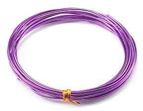 20m Basteldraht 0.8mm, Aluminium Craft Draht Blumendraht Aluminiumdraht Dekodraht Bindedraht für Blumengestecke, DIY Handwerk Dekorieren Schmuck Kranzherstellung, Schmuckdraht zum Basteln,Helles Lila