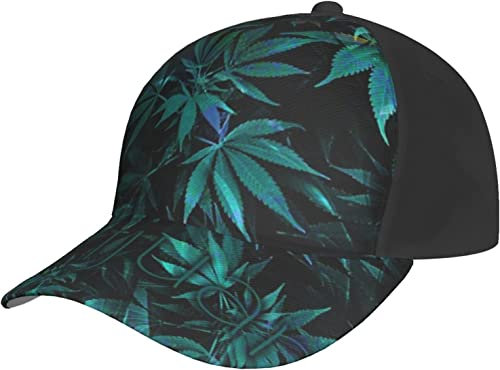 Baseballmützen Sonnenhut Verstellbare Papa Trucker Cap Psychedelic Mar-Iju-AnaLeaves Caps
