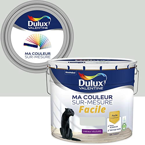 Ma Couleur Sur-mesure par Dulux Valentine – Peinture Intérieure Murs, Plafonds, Boiseries - Facile à appliquer - Velours Gris Perle 10 L