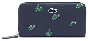 Lacoste Damen Portemonnaie L Zip Wallet, Geldbörse,Geldbeutel,Brieftasche,Wallet,Accessoire,Münzfach,Marineblau (021),Einheitsgröße (One Size)