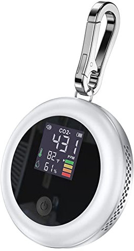 FYOBOT Portable CO2 Monitor Meter Sensor Indoor with Alarm Air Quality Carbon Dioxide Monitor with Temperature Humidity White
