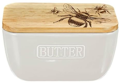 The Just Slate Company Bee White Butter Dish