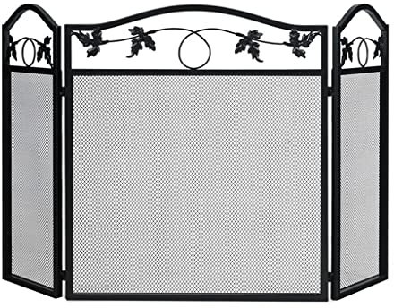 Feuerschutz/Funken Feuerschutz Panel Kamin Bildschirm Eisen Ahornblatt Boden Kamin Tri-fold Bildschirm Trennwand Home Ofen Zaun Dekoration Kamingitter Ehe