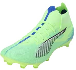 PUMA Damen Ultra 5 Match+ FG/AG WN's Soccer Shoe, Fizzy Apple White-Bluemazing, 38.5 EU