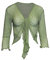 KIRAN FASHION Bolero de punto fino para mujer, manga 3/4, recortado, elástico, talla única, verde manzana, Talla única
