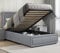 Grey Linen Upholstered Single Ottoman Bed Frame With Mattress Included, UKFR Ottoman Storage Bed With Gas Lift End Opening Wooden Slats With Storage Bed (3ft Single 90 x 190, Mattress Included)