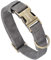 Faleela Hundehalsband aus Leder, langlebig, strapazierfähig, mit Schnellverschluss-Metallschnalle, verstellbar für große, mittelgroße und kleine Hunde (Grau, L)