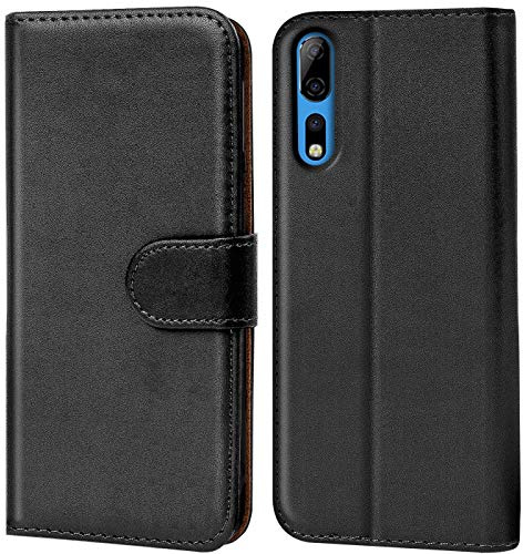 CoolGadget Klapphülle für ZTE Axon 10 Pro mit Kartenfach Schwarz | Handytasche mit Standfunktion, Magnetverschluss, Kunstleder Wallet Case, Fach für Karten und Geld