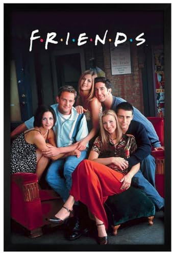 Maxi-Poster Friends In Central Perk, schwarzer Holzrahmen