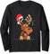 Weihnachten Weihnachtsmütze Lichterkette Elch Rentier Langarmshirt